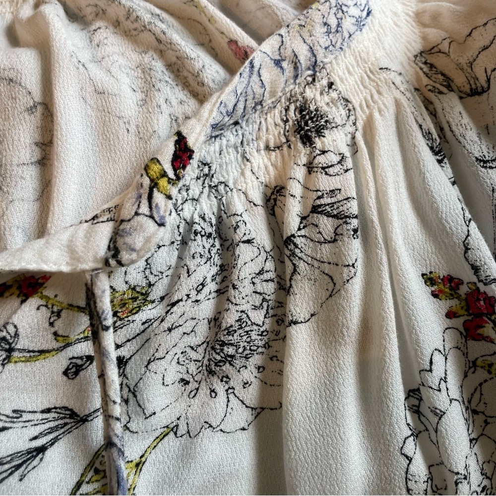 Daniel Rainn 2XL White Rayon Floral Blouse - Picture 10 of 11